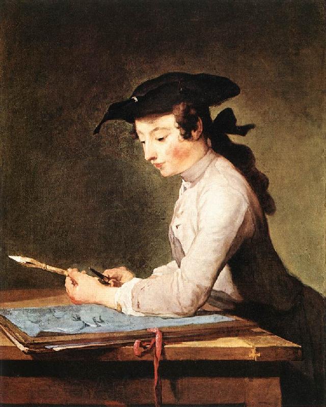 jean-Baptiste-Simeon Chardin The Draughtsman Spain oil painting art